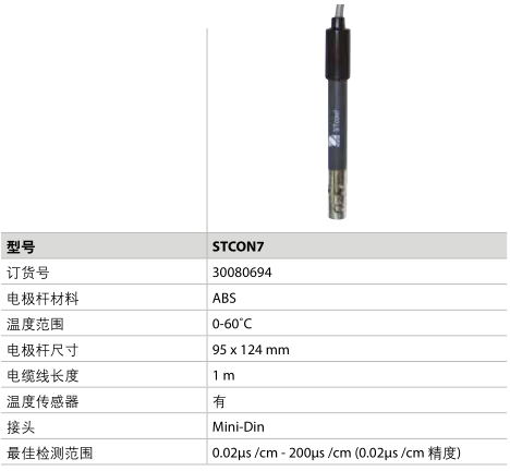 兩環(huán)電導(dǎo)電極STCON7參數(shù)